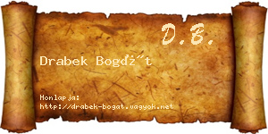 Drabek Bogát névjegykártya